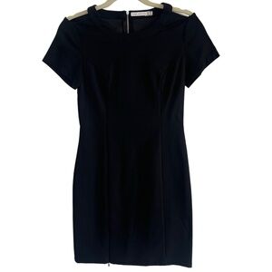 Pink Stitch Black Short Sleeve Mini Dress - Size 2